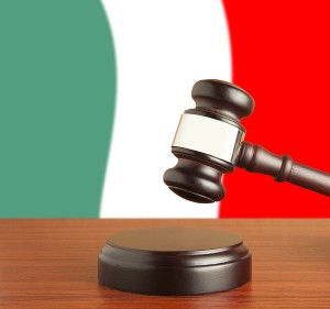 Gavel and Flag of Italy